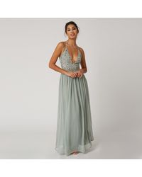 little mistress viola floral plunge maxi dress