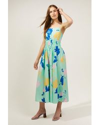 Oasis - X Charlie Taylor Strappy Printed Midi Dress - Lyst