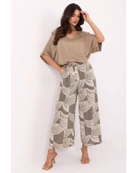 Love Lace - Light Viscose Wide Leg Tie Waist Trousers - Lyst