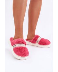 Love Lace - Faux Fur Slippers With Thick Sole & Covered Toe Home Shoes - Lyst