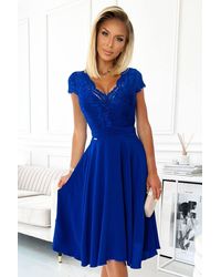 Love Lace - Lace Short Sleeve Dress With Cut-Outs - Lyst