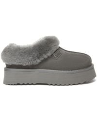 EverAu Australia - Real Sheepskin Topknot Leather Platform Slippers With Eva Sole - Lyst