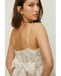 Oasis - Ditsy Textured Bow Back Midi Dress - Lyst