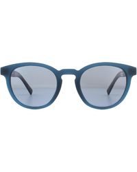 Timberland - Round Matte Blue Blue Grey Polarized Sunglasses - Lyst