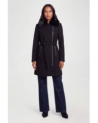 Wallis - Principles By Faux Fur Collar Coat - Lyst