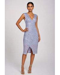 Jolie Moi - Demi Sequin Wrap Slit Bodycon Dress - Lyst