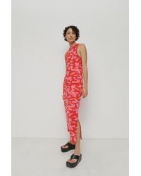 Warehouse - Abstract Floral Jacquard Knit Vest - Lyst