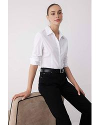 WOVCOR - Waist-Fitted Cotton Woven Shirt - Lyst