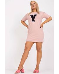 Love Lace - Cotton Short Sleeve Mini Dress With Patches - Lyst