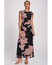 Jolie Moi - Multiway Neckline Mesh Maxi Dress - Lyst