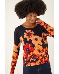 Roman - Floral Print Knit Jumper - Lyst