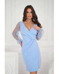 Love Lace - Sequin Pleated Long Sleeve Dress With Zip - Lyst