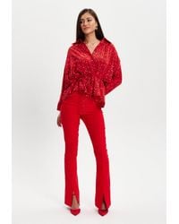 Liquorish - Heart Print Shirt With Long Sleeves & Tie Waist - Lyst