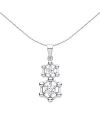 Jewelco London - Cz Double Hexagon Honeycomb Molecular Structure Pendant - Lyst