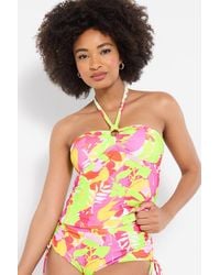 Joe Browns - Halter Neck Tankini Top With Tropical Leaf Print & Cutout Detail - Lyst