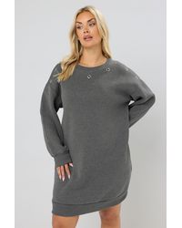 Yours - Eyelet Sweatshirt Dress - Lyst