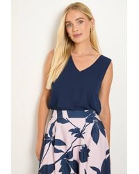 Wallis - Petite Chiffon V Neck Cami Top - Lyst
