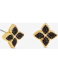 Jon Richard - 14K Plated & Jet Druzy Stone Clover Earrings - Lyst