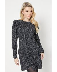 Dorothy Perkins - Puff Sleeve Fit And Flare Mini Dress - Lyst