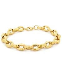 Jewelco London - Plated Steel Oval Pebble Capsule Link Chain Bracelet 7Mm 8" - Lyst