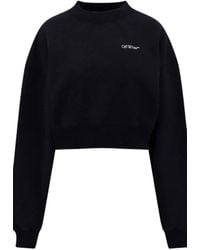 Off-White c/o Virgil Abloh - Long Sleeve Crew Cropped Sweatshirt - Lyst