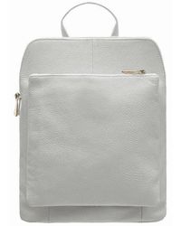 Sostter - White Soft Pebbled Leather Pocket Backpack - Biyie - Lyst