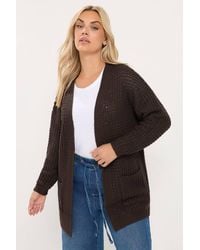 Yours - Waffle Knit Cardigan - Lyst