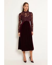 Wallis - Lace High Neck Fit & Flare Dress - Lyst