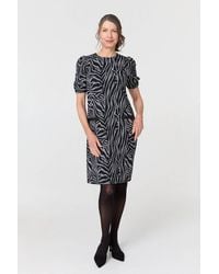 Izabel London - Animal Print Knee Length Shift Dress - Lyst