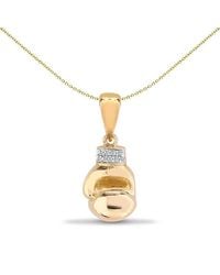 Jewelco London - 9Ct 0.06Ct Diamond Boxing Glove Charm Pendant - Lyst