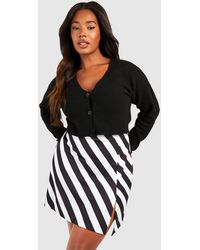 Boohoo - Plus Stripe Split Hem Mini Skirt - Lyst