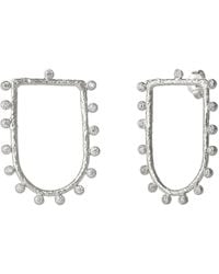Spero London - Sterling Shield Crown Natural Textured Molten Earring - Lyst