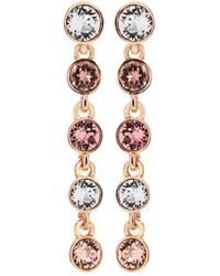 Jon Richard - Radiance Collection- Rose Gold And Pink Tennis Drop Earrings Embellished With Crystals - Lyst