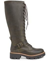 Celtic & Co. - Strap Detail Lace Up Knee Boots - Lyst