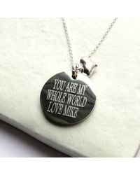 Aye Do Gifts - Personalised Disc & Mini Heart Necklace - Lyst