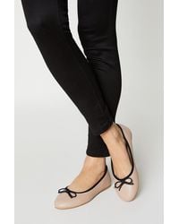 Dorothy Perkins - Wide Fit Pipa Contrast Trim Bow Ballet Flats - Lyst