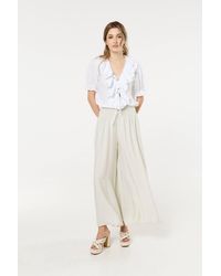 Liquorish - Smocked Wide Leg Trousers - Lyst