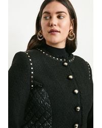 Karen Millen - Plus Size Boucle Quilted Studded Trophy Jacket - Lyst