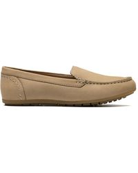 Clarks - Elliotte Step Taupe Nubuck Loafers, Slip Ons, Moccasins - Lyst