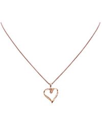 Raina Jewels - 18Ct Diamond Open Heart Pendant 0.03Ct & 16" Chain Necklace - Lyst