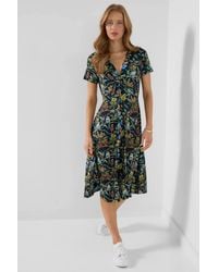 Joe Browns - Twist Front Jersey Dress With Mixed Print & Underbust Seam - Lyst