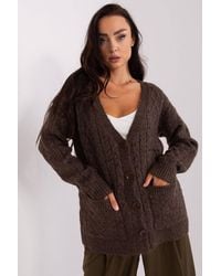 Love Lace - Variegated Texture V Neck Button Cardigan - Lyst