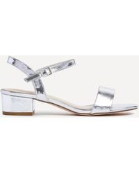 Linzi - Kezzi Faux Leather Barely There Low Block Heeled Sandal - Lyst