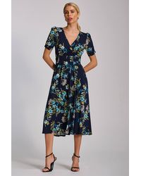 Jolie Moi - Short Sleeve Printed Jersey Midi Dress - Lyst