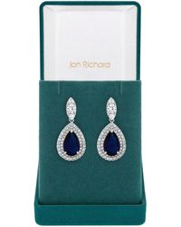 Jon Richard - Silver Cubic Zirconia Pear Drop Earrings - Lyst