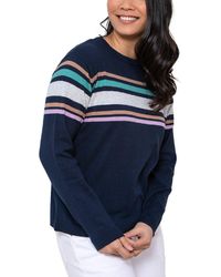 LILY & ME - Round Neck Ribbon Meadow Jumper Stripe Ribbed And Cuffs - Lyst