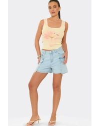 EGO - Denim Mid Rise Shorts - Lyst