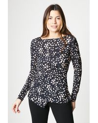 Wallis - Jersey Ruched Side Long Sleeve Top - Lyst