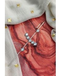 The Colourful Aura - Zircon Ear Wrap Crawler Ear Climber Long Earring - Lyst