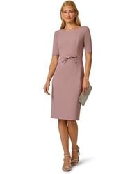 Adrianna Papell - Stretch Crepe Bow Sheath Dress - Lyst